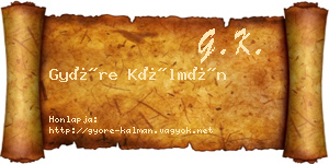 Györe Kálmán névjegykártya